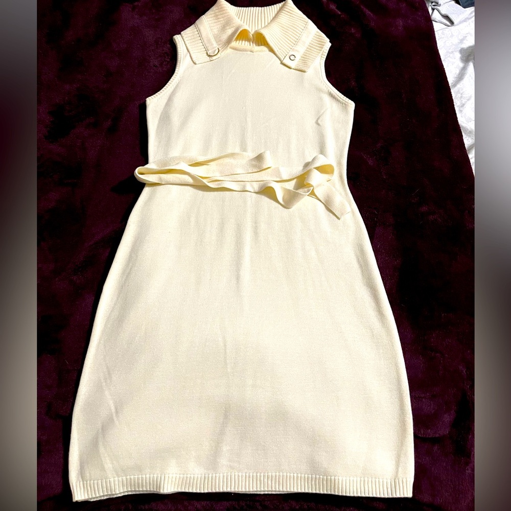 Calvin Klein cream sweater dress
